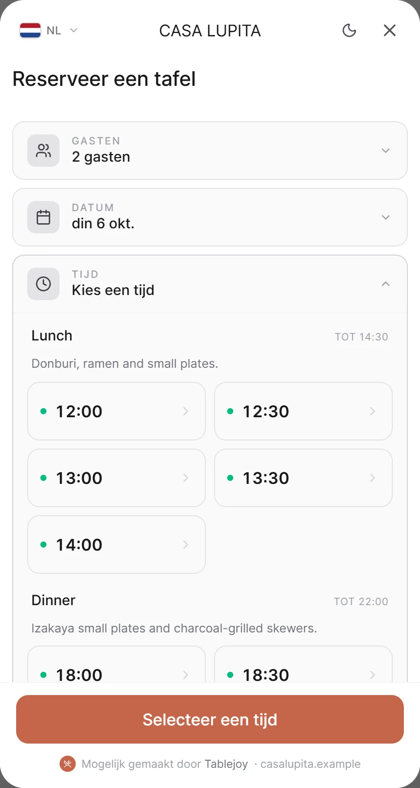 Mogelijk gemaakt door Tablejoy